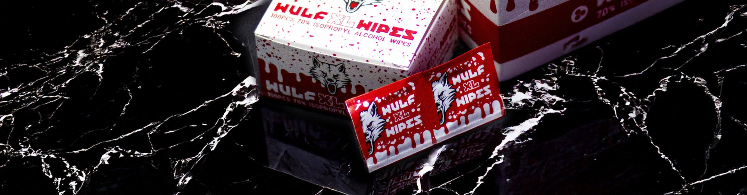 Wulf Wipes on dark marble surface