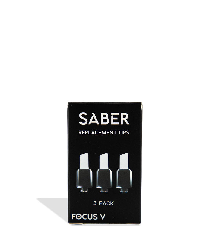 Box of SABER replacement tips 3 pack with 'FOCUS V' branding on a white background
