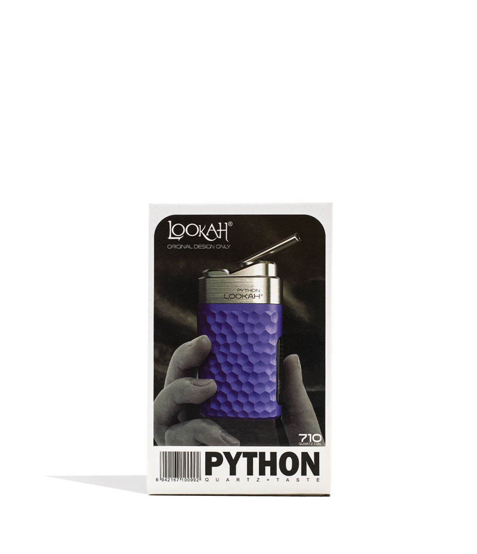 Purple Lookah Python Wax Vaporizer Packaging Front View on White Background