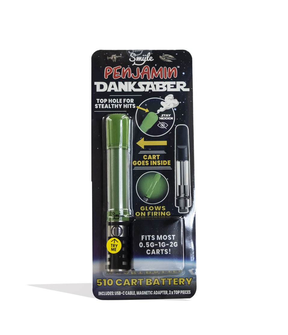 Green Smyle Penjamin Saber Variable Voltage Battery Front View on White Background