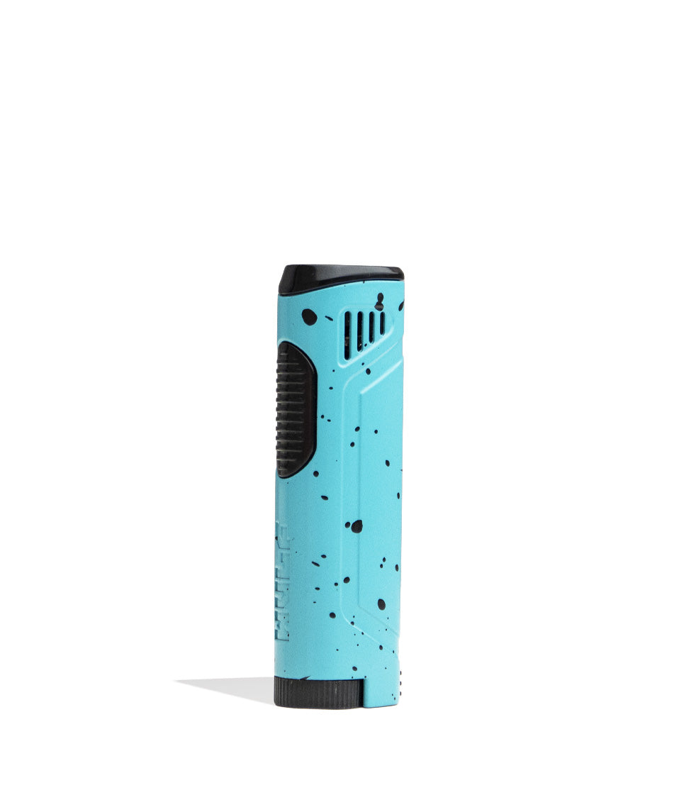 Teal Black Spatter side view Wulf Mods Blitz Butane Powered Torch on white background