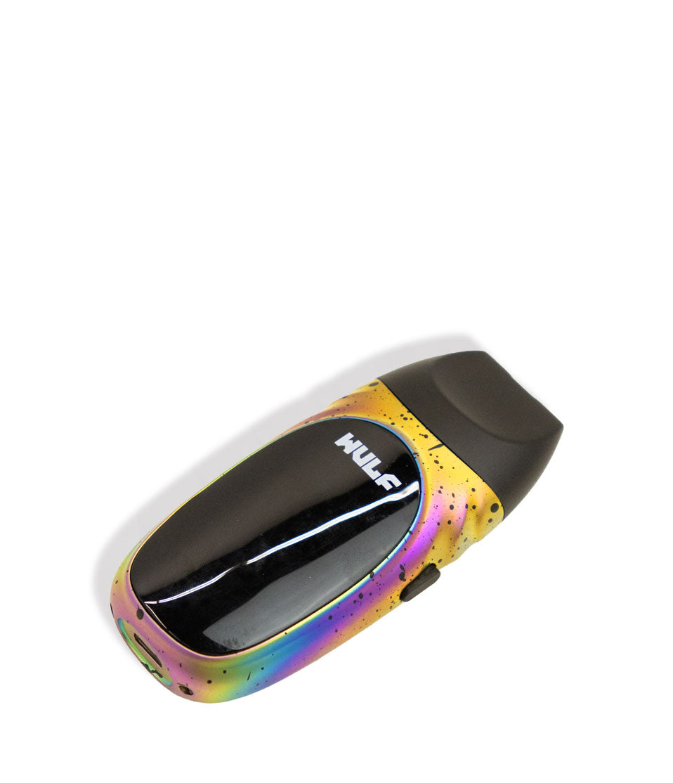 Full Color Spatter Wulf Mods Faze Portable Dry Herb Vaporizer Down View on White Background 