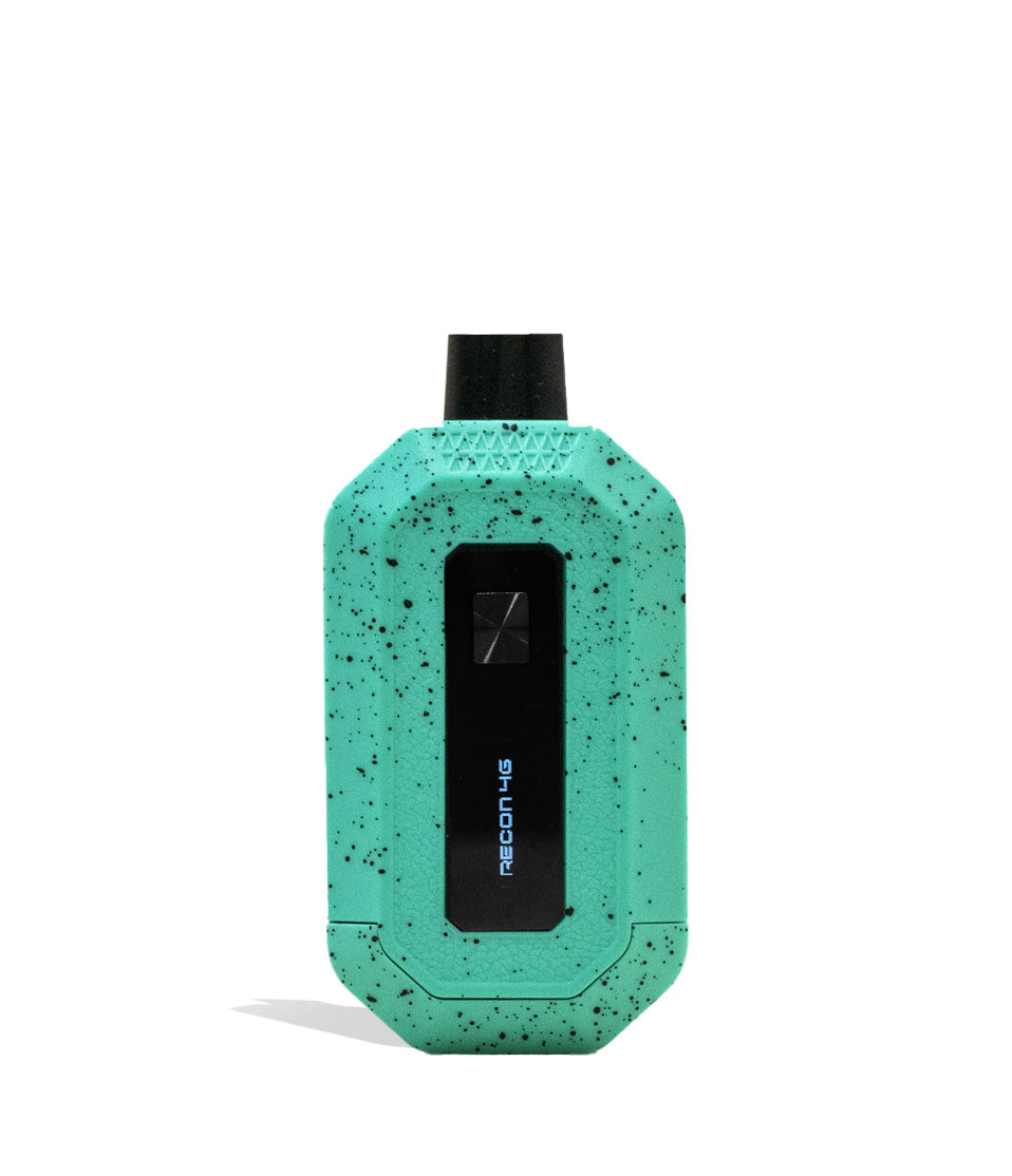 Teal Black Spatter Wulf Mods Recon 4g Dual Cartridge Vaporizer Front View on White Background