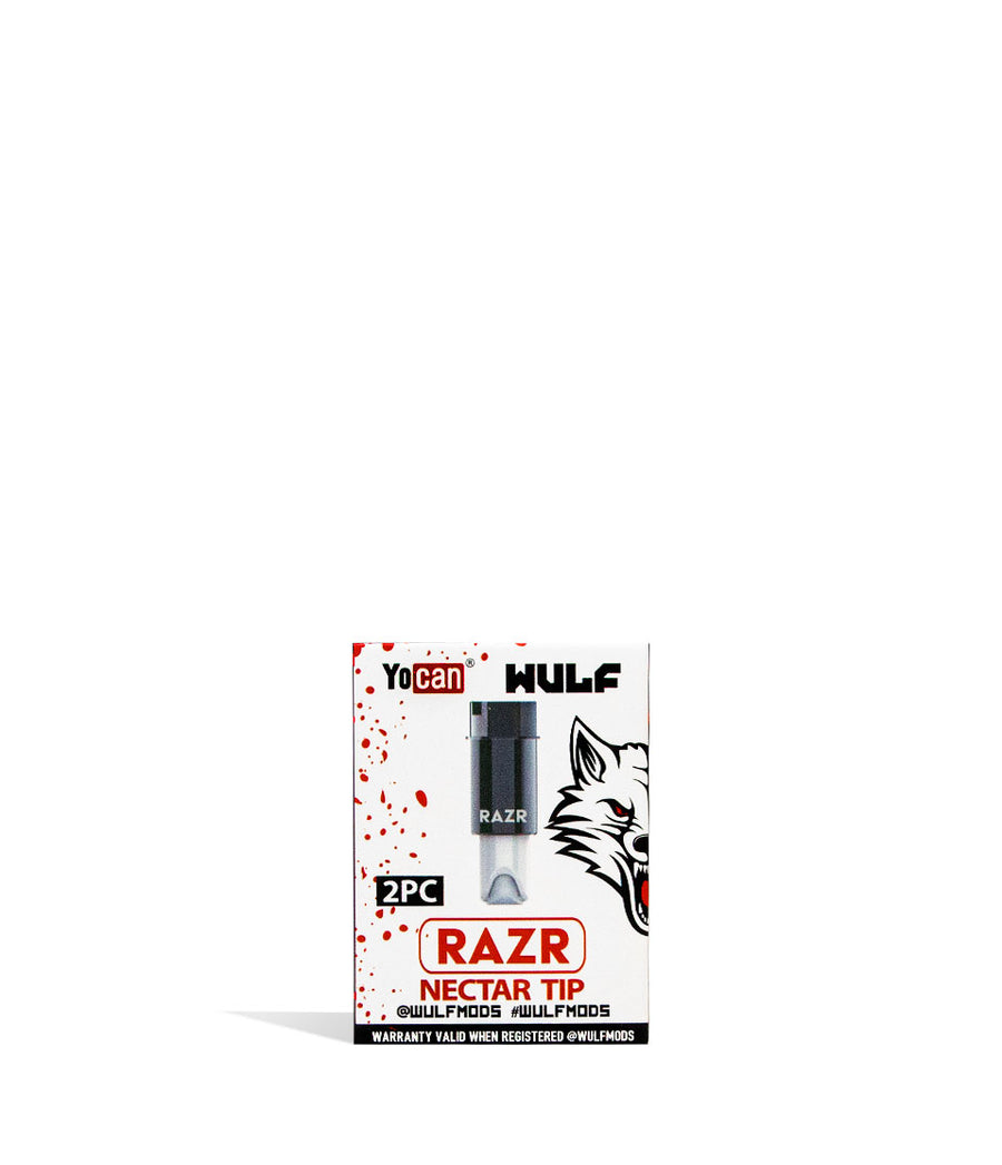 Wulf Mods RAZR Replacement Nectar Tip 2pk box front view on white background