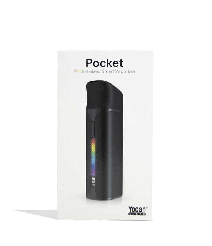 Black Yocan Black Pocket Concentrate Vaporizer Packaging Front View on White Background