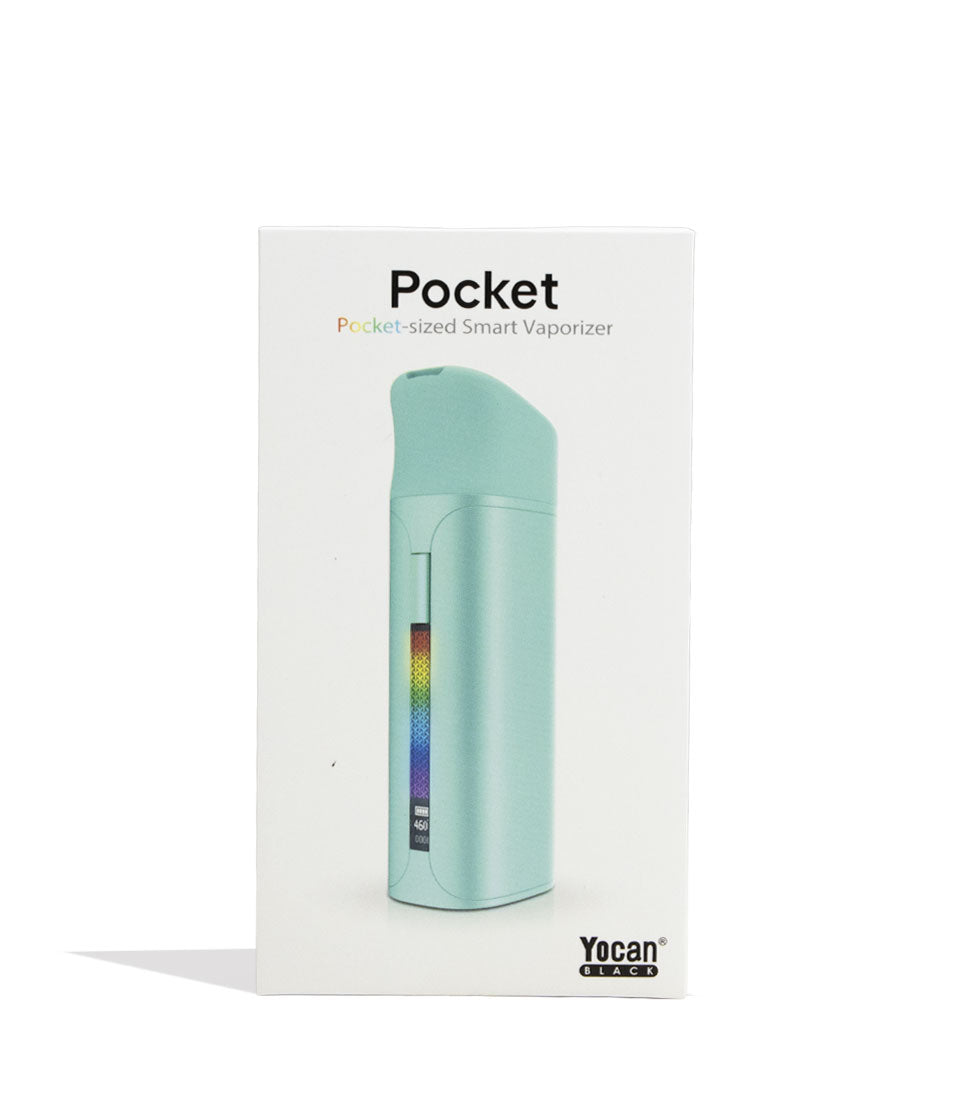 Green Yocan Black Pocket Concentrate Vaporizer Packaging Front View on White Background