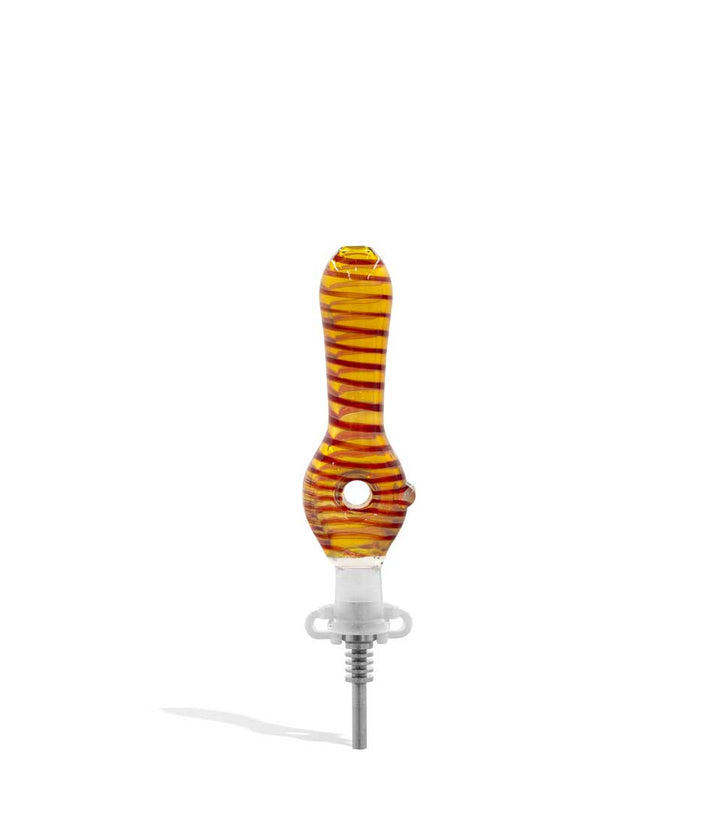 Orange 10mm Donut Shaped Nectar Straw with Ti Tip on white background