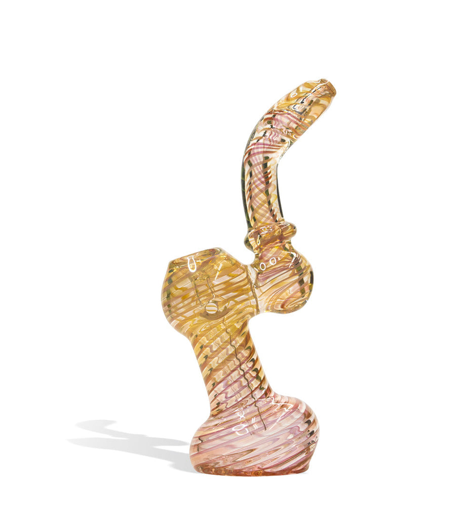 7 inch Fancy Gold Bubbler on white background