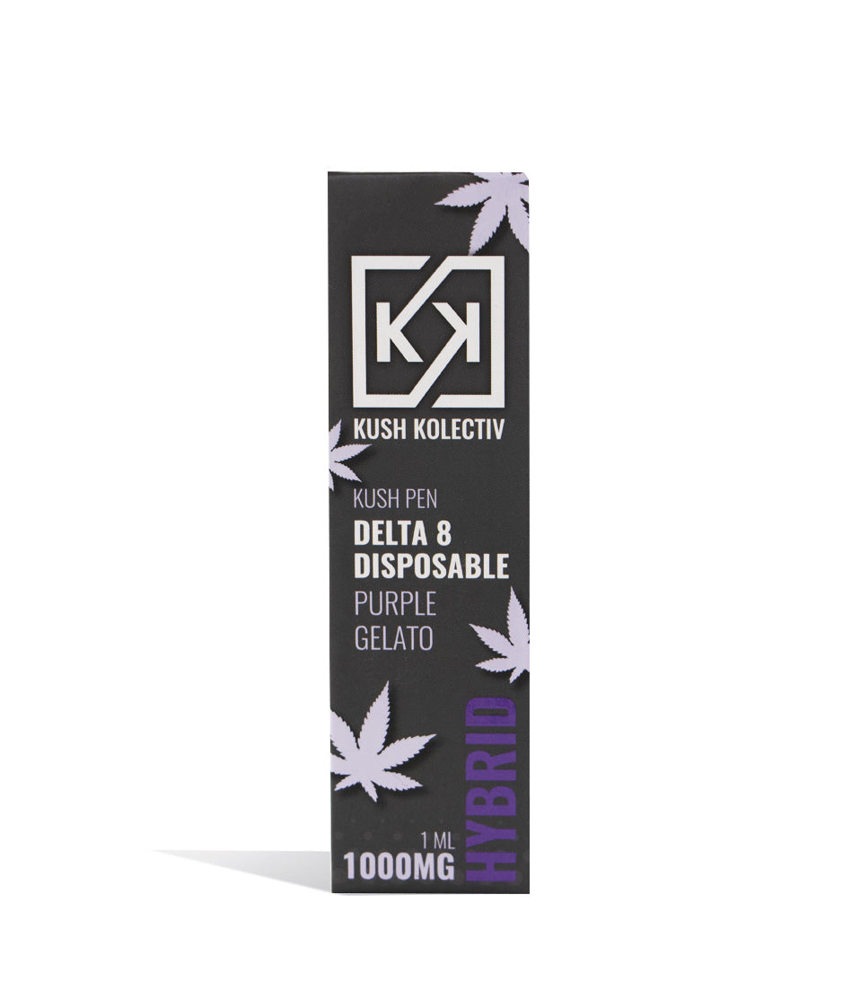 Purple Gelato Kush Kolectiv 1g D8 Disposable on white background