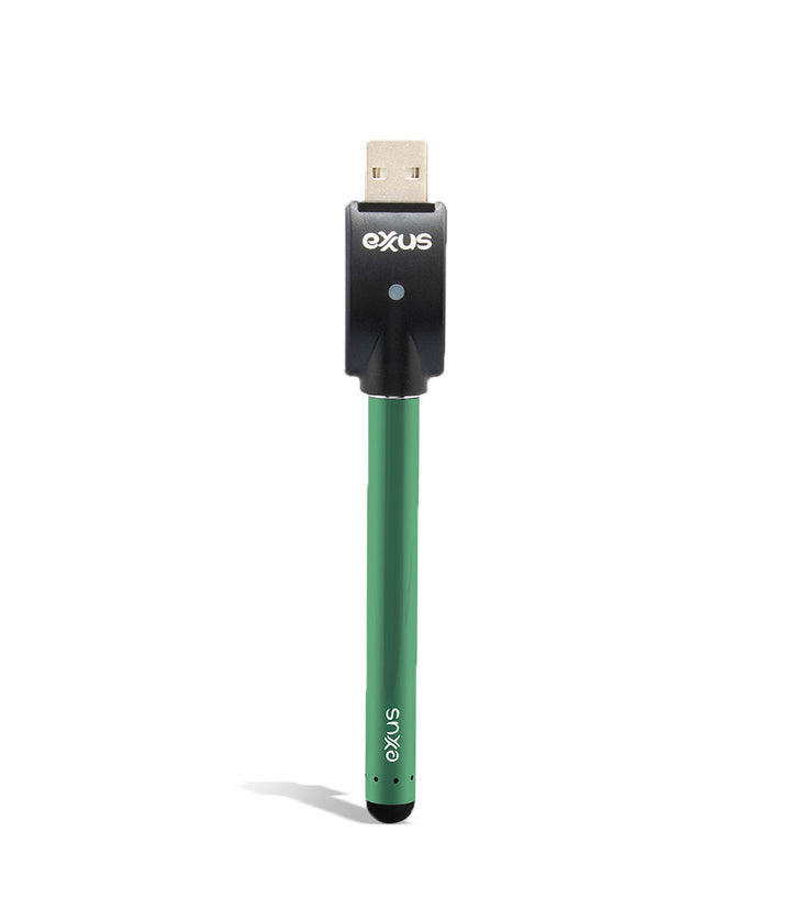 Cosmic Green w/charger Front view Wulf Mods Micro Plus Cartridge Vaporizer on white background
