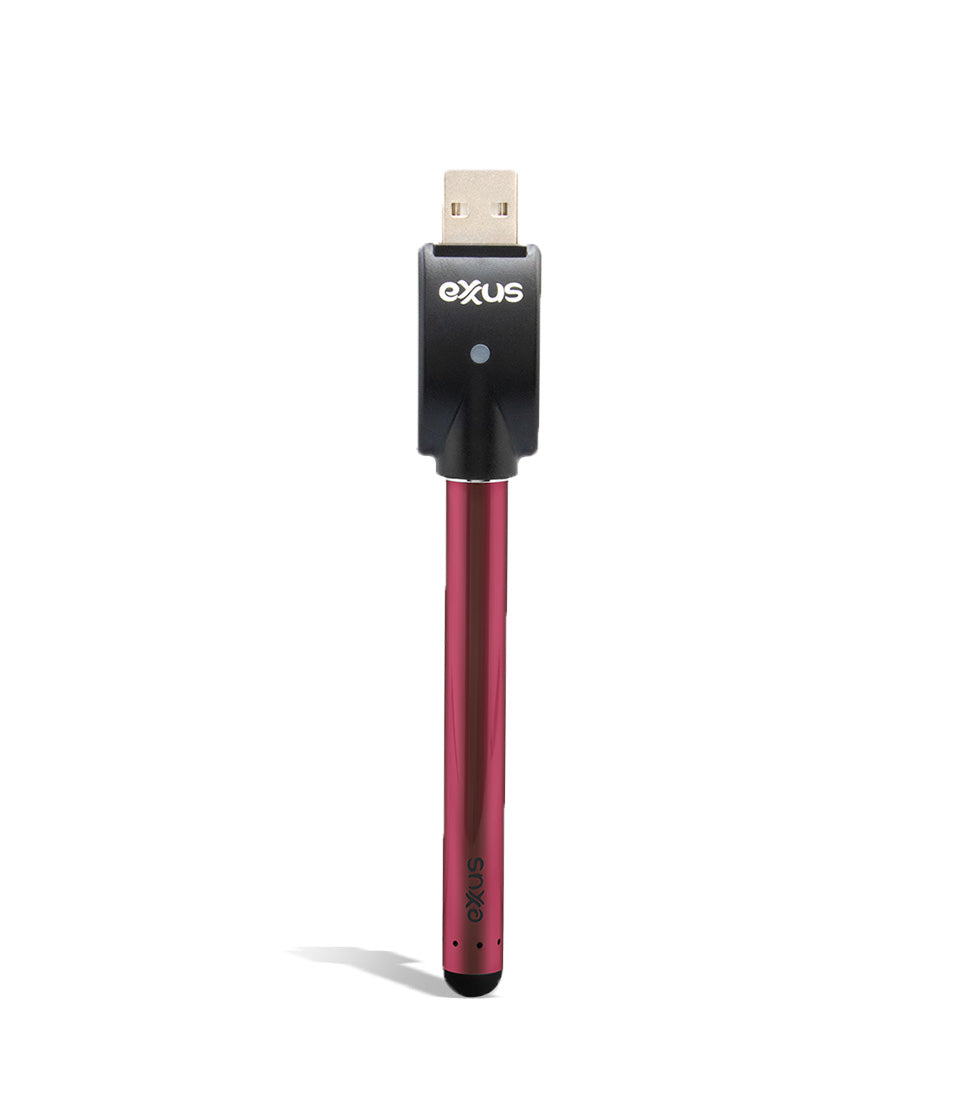 Red w/charger Front view Wulf Mods Micro Plus Cartridge Vaporizer on white background