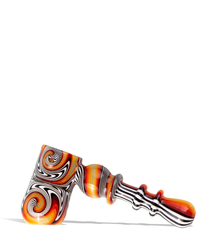 Dragon Fire Stokes 5 inch Glass Bubbler Hand Pipe on white background