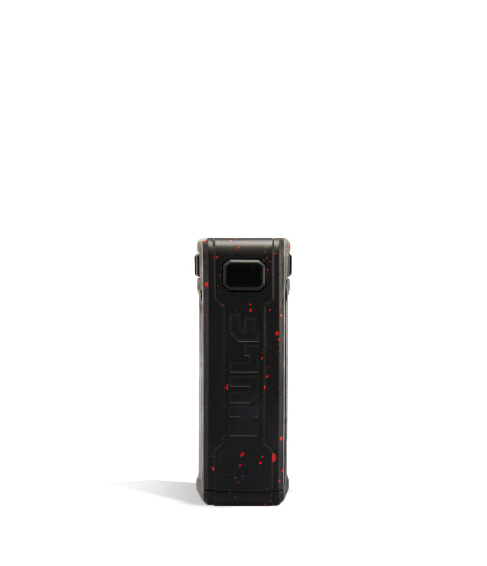 Black Red Spatter Face View Wulf Mods UNI S Adjustable Cartridge Vaporizer on white background