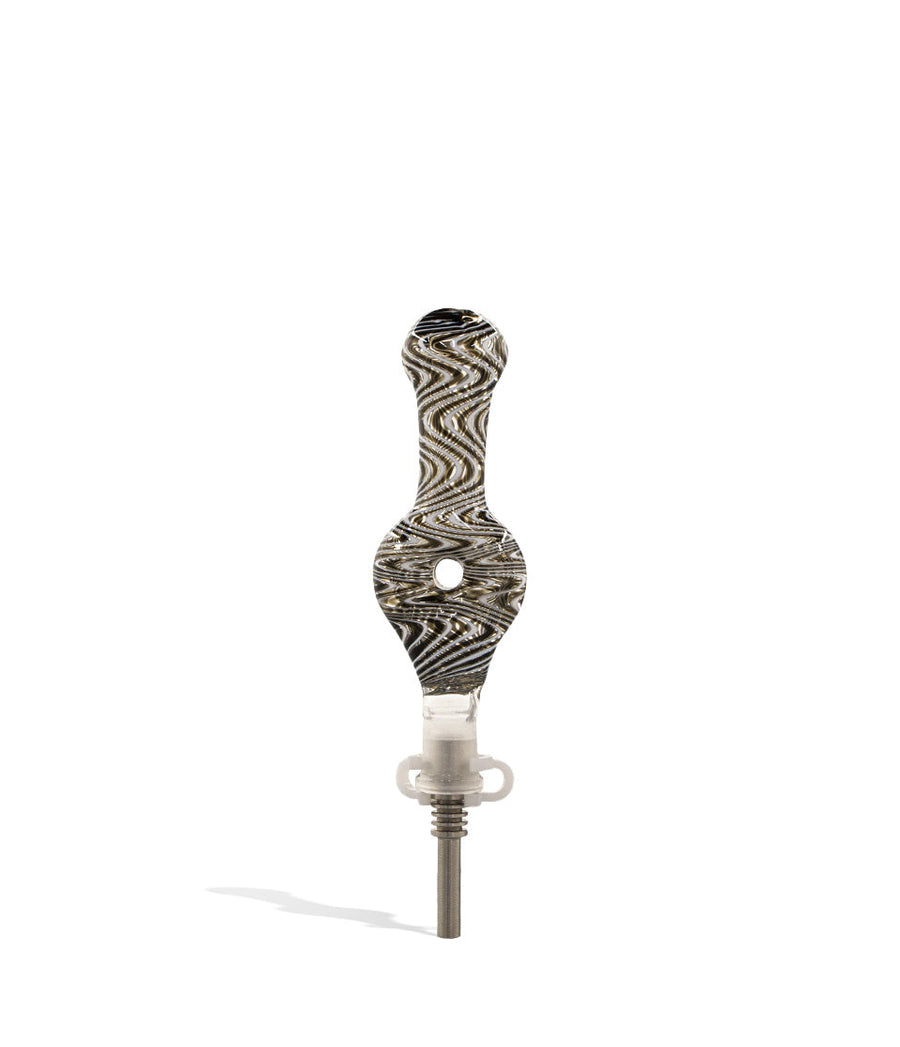 Black ZigZag Nectar Collector with 10mm Titanium Tip on white background